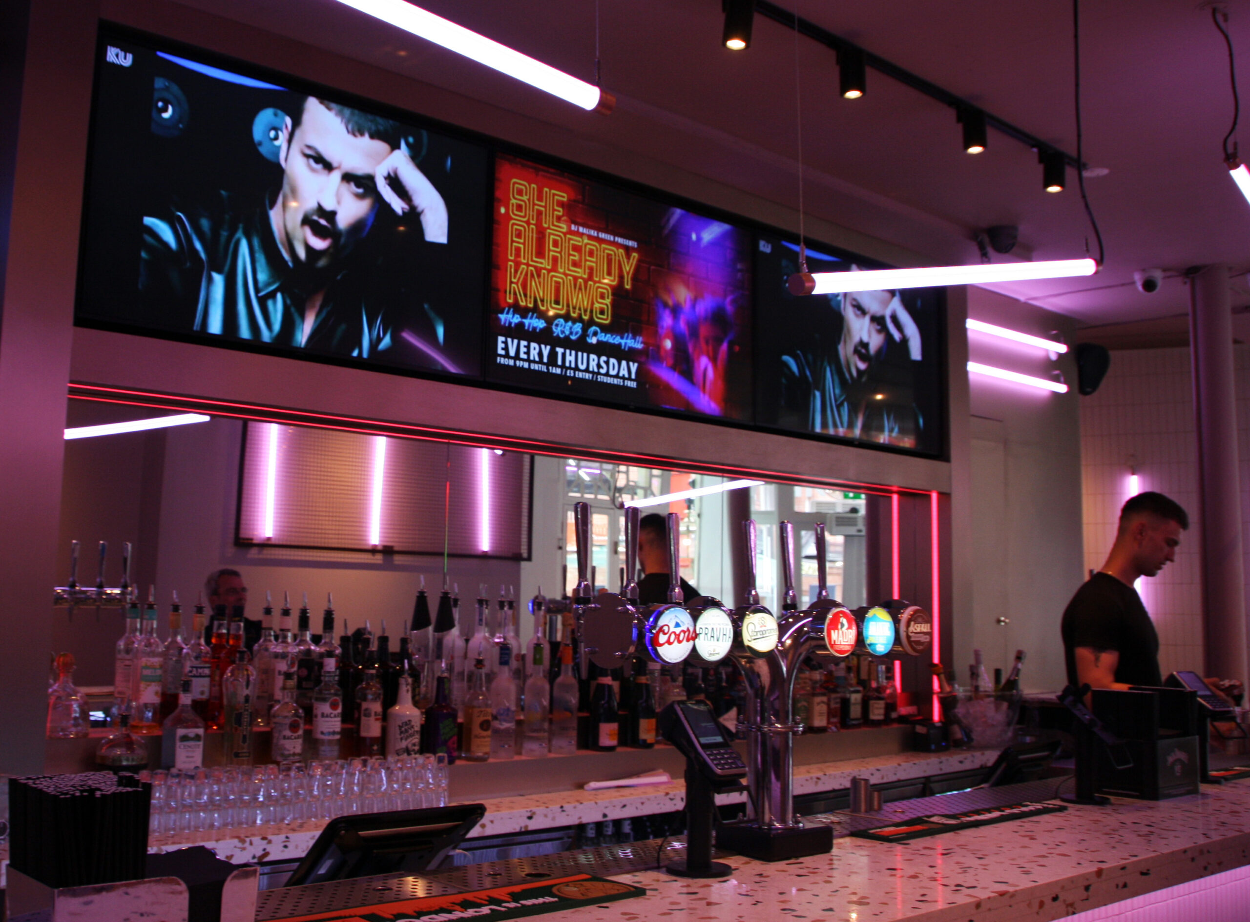 KU Bar London Digital Signage